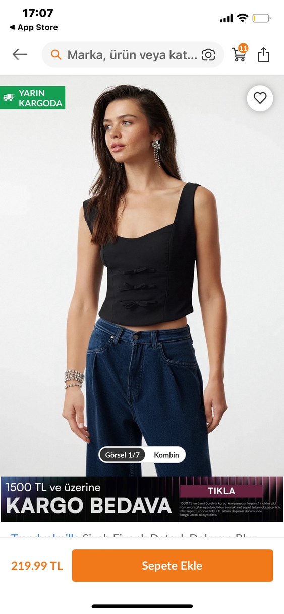 Siyah Fiyonk detaylı dokuma bluz - Görsel 2