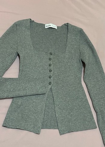 Gri Örgü Kadın Kazak - Görsel 7