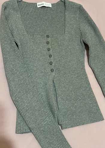 Gri Örgü Kadın Kazak - Görsel 4