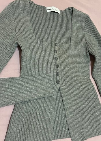 Gri Örgü Kadın Kazak - Görsel 6