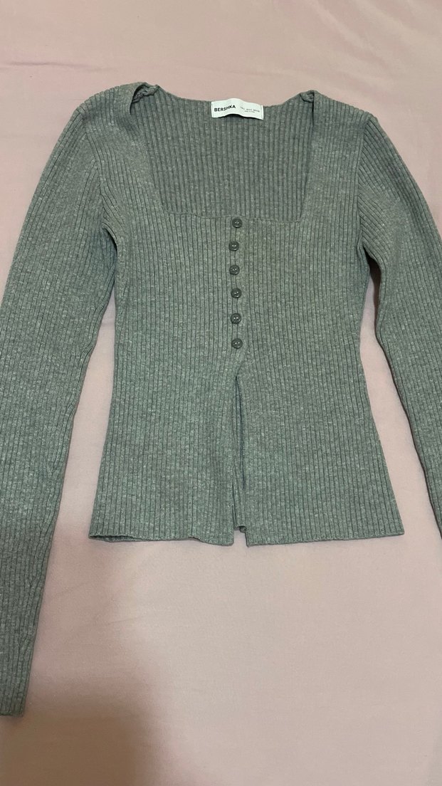 Gri Örgü Kadın Kazak - Görsel 3