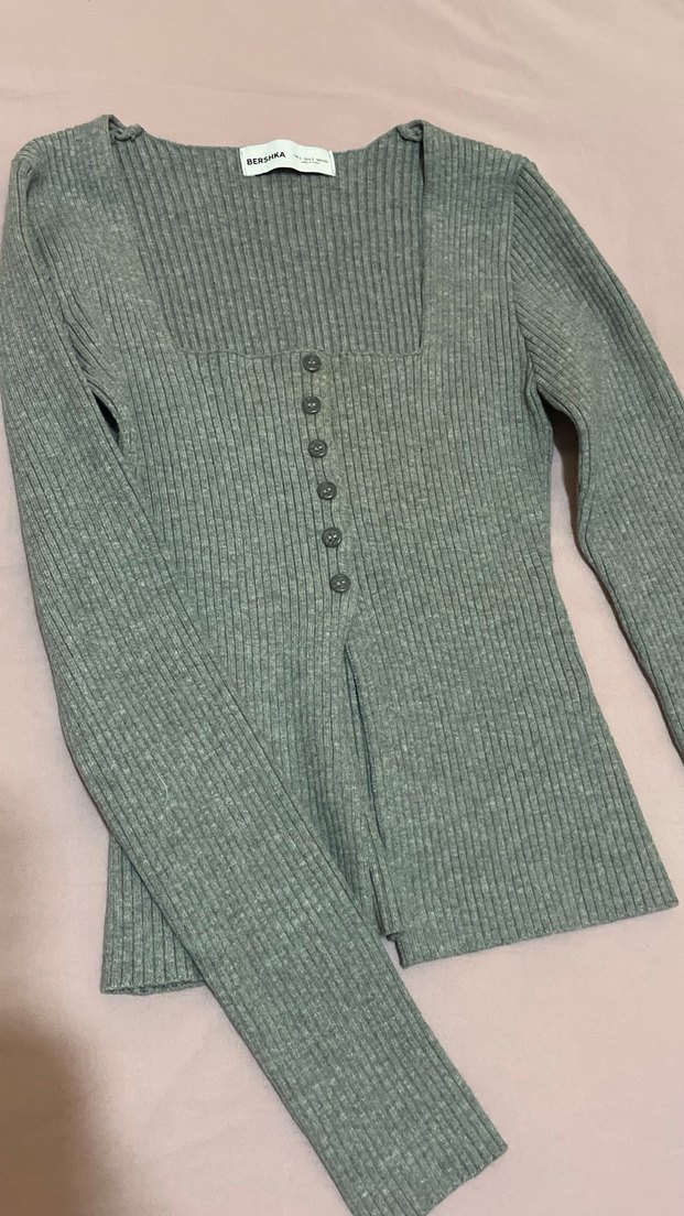 Gri Örgü Kadın Kazak - Görsel 4