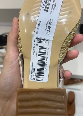 BAMBİ Çok Renkli Hasır Topuklu Kadın Ayakkabı - Görsel 4