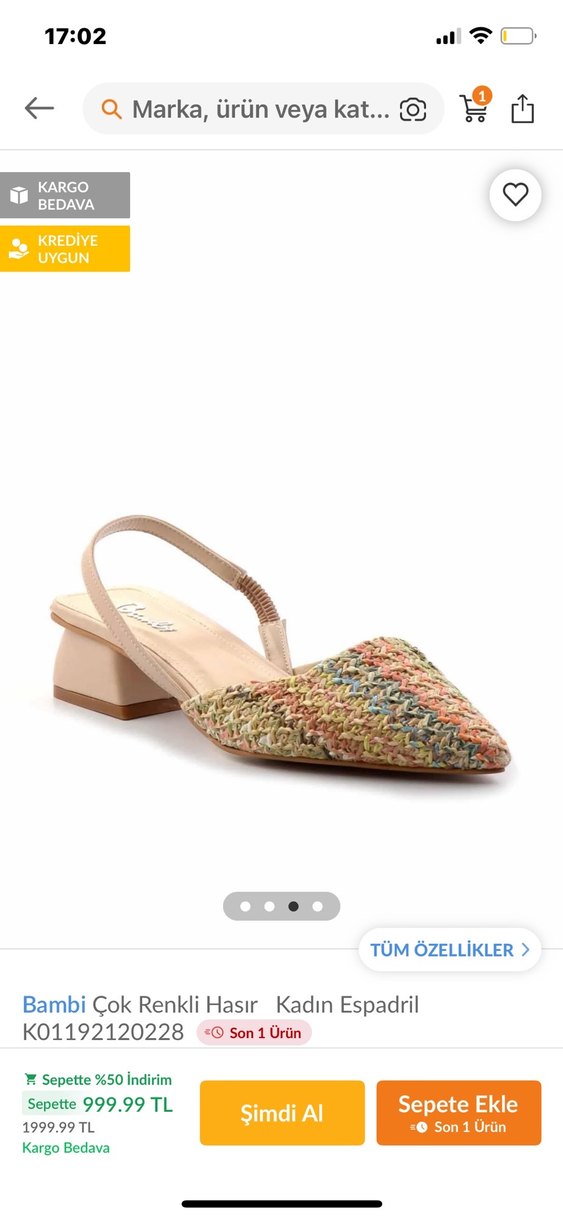 BAMBİ Çok Renkli Hasır Topuklu Kadın Ayakkabı - Görsel 2