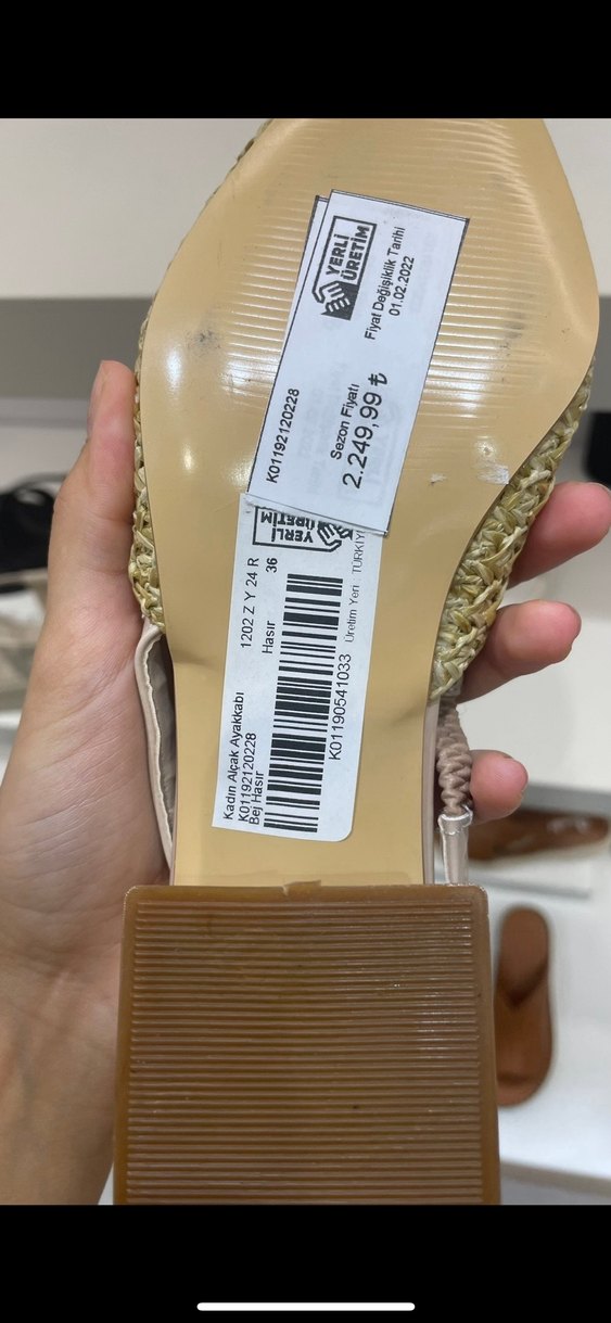 BAMBİ Çok Renkli Hasır Topuklu Kadın Ayakkabı - Görsel 4