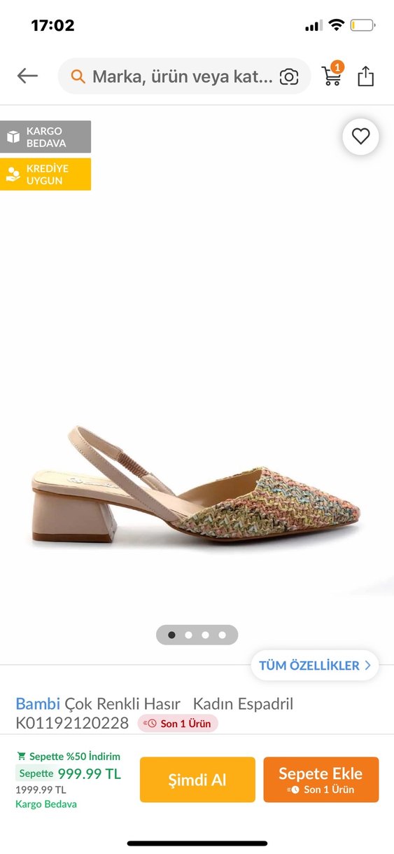 BAMBİ Çok Renkli Hasır Topuklu Kadın Ayakkabı - Görsel 3