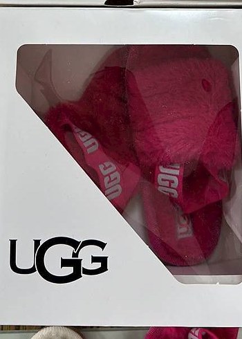 UGG çocuk Pembe Polar Terlik Velcro Bantlı