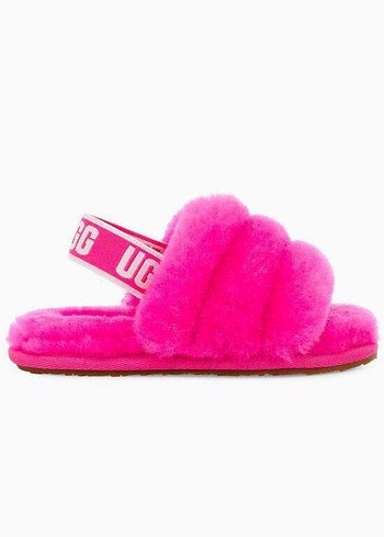 31 Beden pembe Renk UGG çocuk Pembe Polar Terlik Velcro Bantlı
