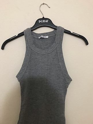 Zara gri halter yaka bluz