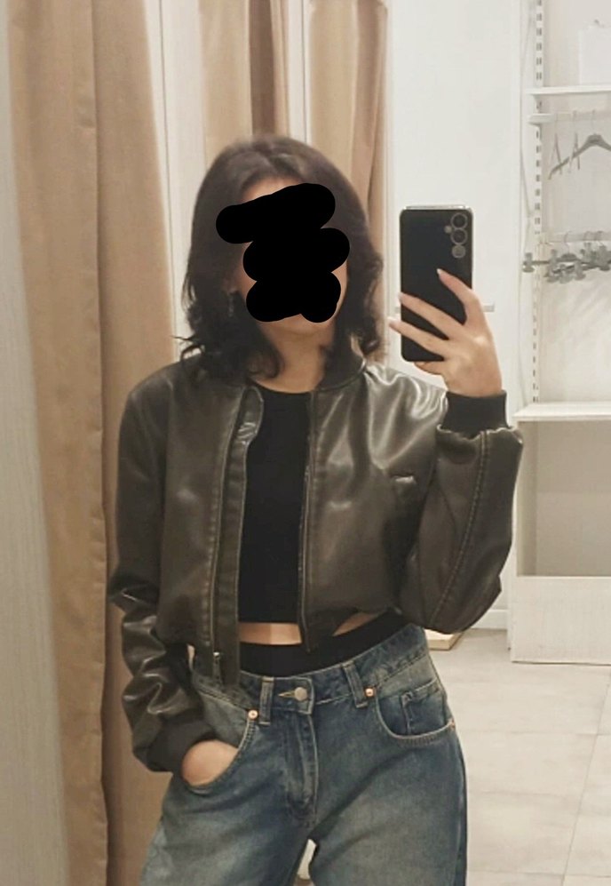Pull&Bear Vintage Bomber Deri Ceket - Görsel 4