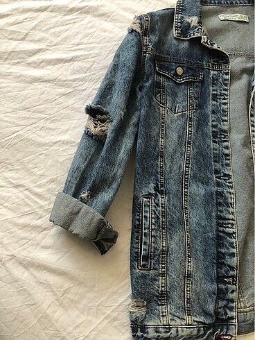 40 Beden mavi Renk Oversize Kot Ceket