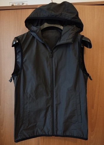 s Beden Massimo Dutti gri yelekli yağmurluk