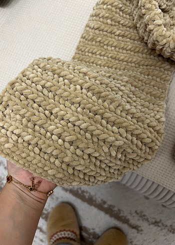 Bej Örgü Kadın Şal - Görsel 3