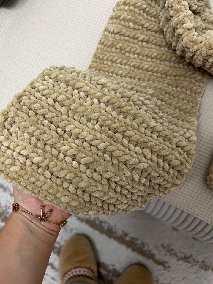 Bej Örgü Kadın Şal - Görsel 3