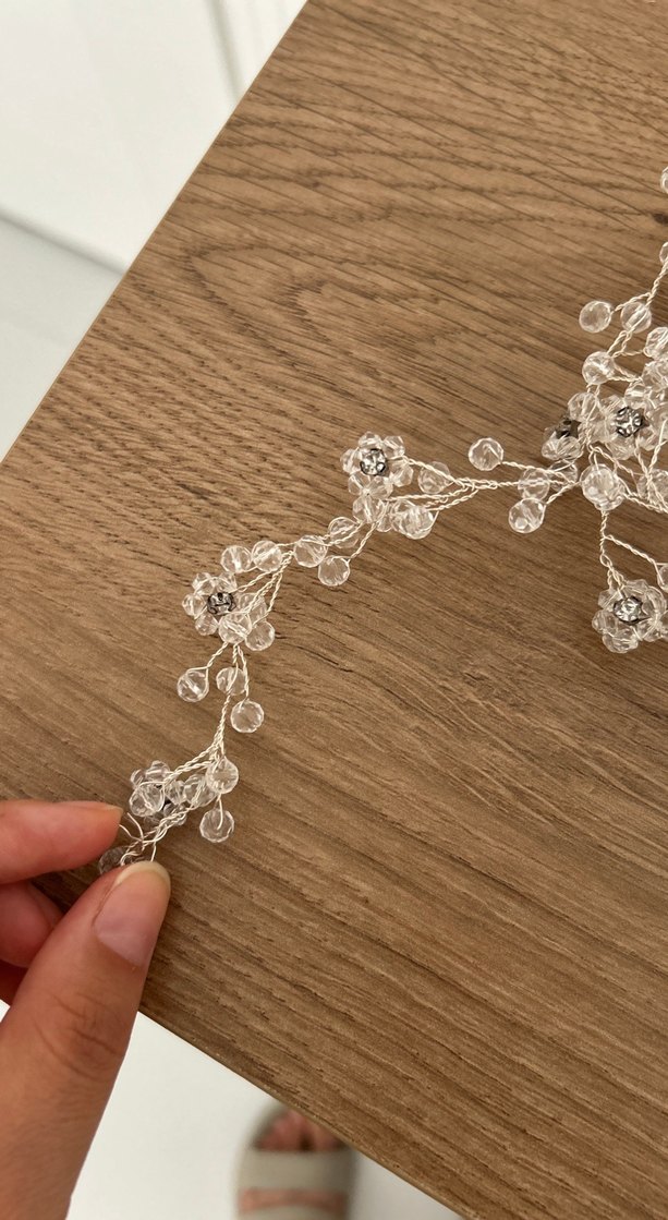 Bej Boncuklu Bohem Saç Aksesuarı - Görsel 2