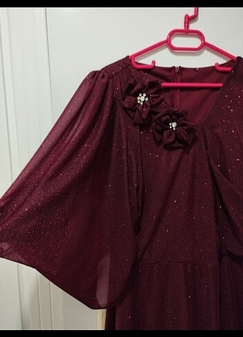 46 Beden bordo Renk Elbise
