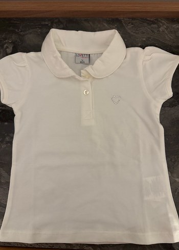 Kız Beyaz Kısa Kollu Polo Tişört