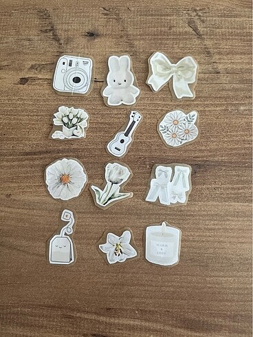 Beyaz temalı sticker seti