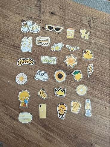  Sarı temalı sticker seti