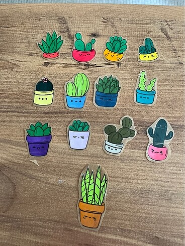 Kaktüs temalı sticker seti