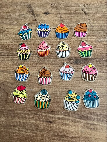 Cupcake temalı sticker seti