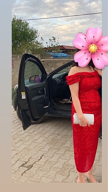l Beden kırmızı Renk elbise