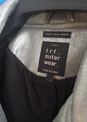 ZARA Metalik Gri Biker Nubuk Ceket Kadın - Görsel 4