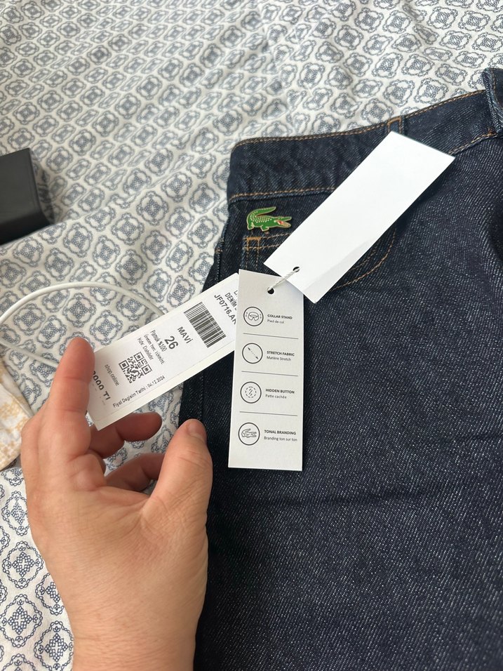 Lacoste Koyu Mavi Denim Jean — görsel 4/5