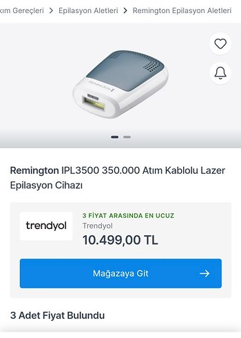 Remington IPL3500 Kablolu Lazer Epilasyon Cihazı