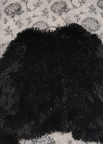 Siyah Kadın Kürk Detaylı Midi Ceket - Görsel 3