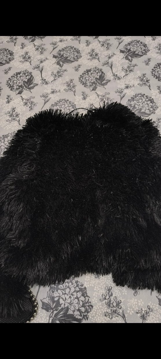 Siyah Kadın Kürk Detaylı Midi Ceket - Görsel 3