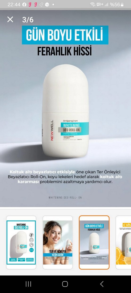 Alpha Arbutin ve C vitamini içeren Roll-On Deodorant - Görsel 3