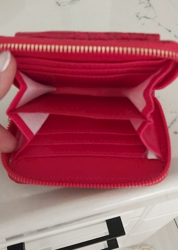 Kırmızı Yılan Desenli Kadın Deri Cüzdan - Görsel 6