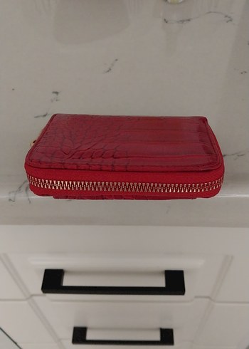 Kırmızı Yılan Desenli Kadın Deri Cüzdan - Görsel 9