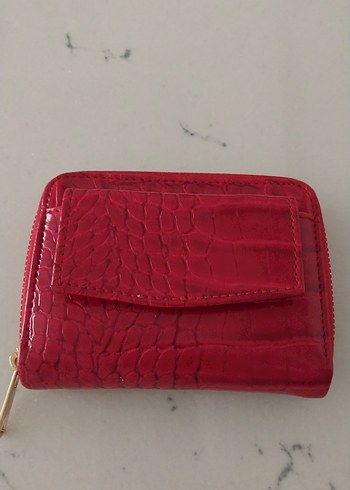 Kırmızı Yılan Desenli Kadın Deri Cüzdan - Görsel 2