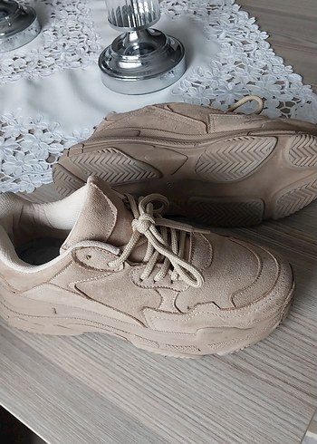 Tonny Black Bej Süet Kadın Spor Ayakkabı - Görsel 6