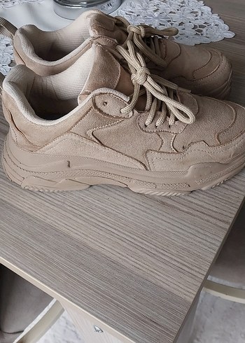 Tonny Black Bej Süet Kadın Spor Ayakkabı - Görsel 3