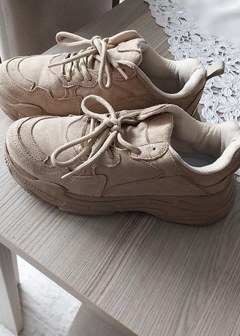 Tonny Black Bej Süet Kadın Spor Ayakkabı - Görsel 2