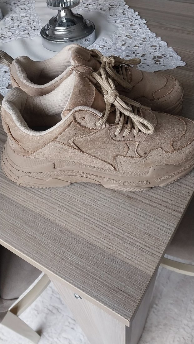 Tonny Black Bej Süet Kadın Spor Ayakkabı - Görsel 3