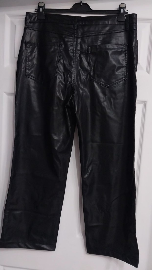 Siyah Deri Kumaş Pantolon - Görsel 2