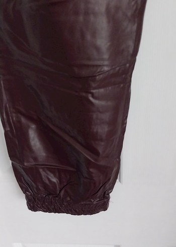 Deri Görünümlü Kadın Rahat Kesim Pantolon - Görsel 4