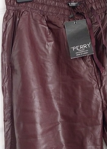 Deri Görünümlü Kadın Rahat Kesim Pantolon - Görsel 8