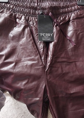 Deri Görünümlü Kadın Rahat Kesim Pantolon - Görsel 5