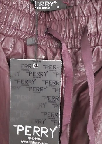 Deri Görünümlü Kadın Rahat Kesim Pantolon - Görsel 9