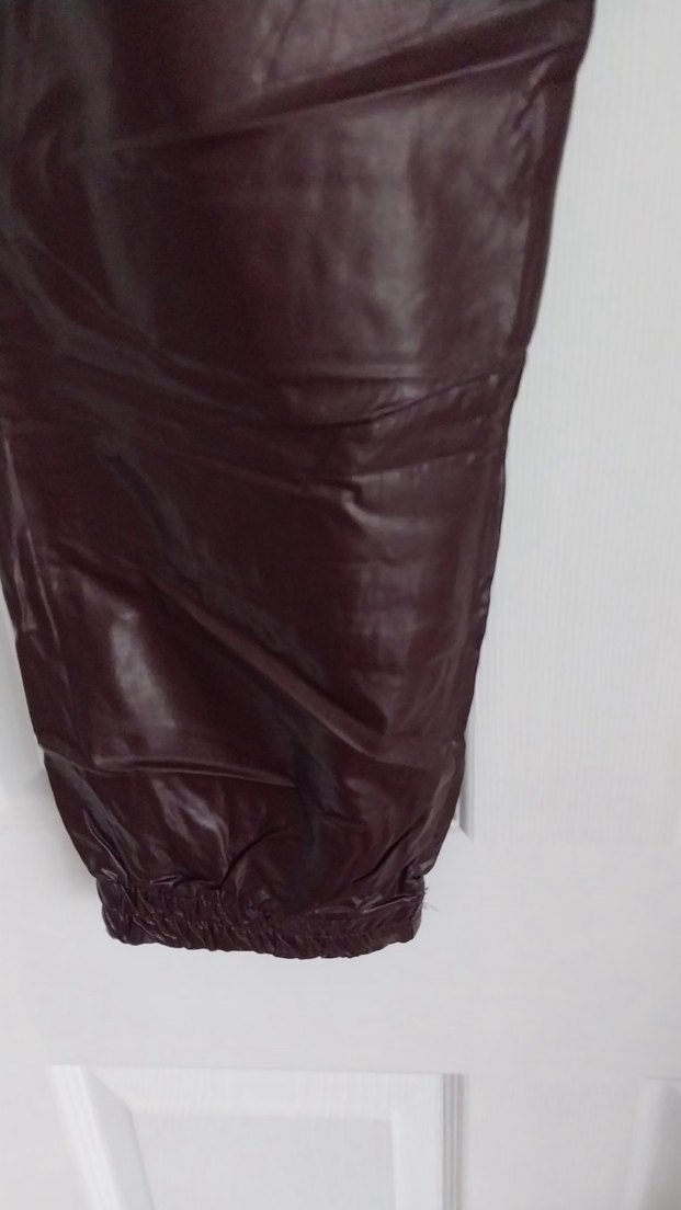 Deri Görünümlü Kadın Rahat Kesim Pantolon - Görsel 4