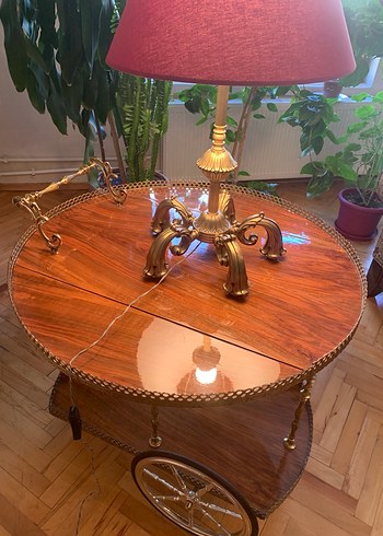 VİNTAGE PİRİNÇ ABAJUR - Görsel 3