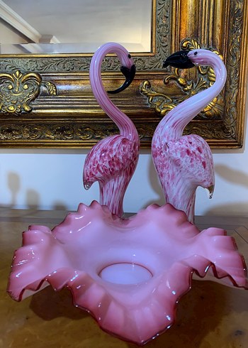 MURANO CAM PEMBE FLAMİGO HEYKELCİK - Görsel 12