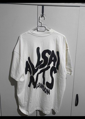 ALLSAİNTS Erkek Beyaz Baskılı Oversize Tişört - Görsel 2