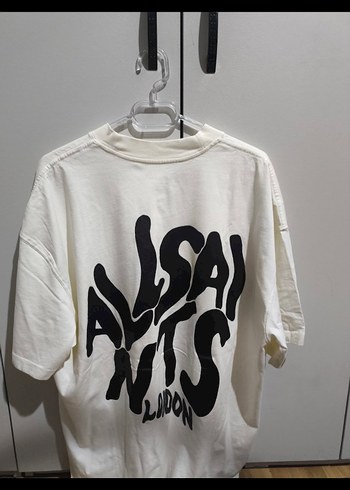 ALLSAİNTS Erkek Beyaz Baskılı Oversize Tişört - Görsel 4