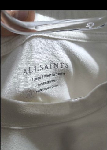 ALLSAİNTS Erkek Beyaz Baskılı Oversize Tişört - Görsel 6